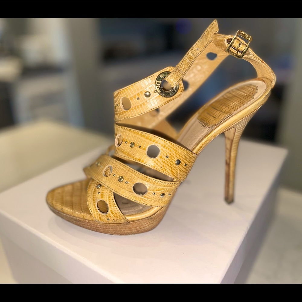 Dior Bubble Sandal Heel- Beautiful Shoe, 36.5- Embossed leather